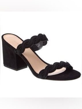 EUC Stuart Weitzman Twistie Block Heel Sandal in Black Suede size EU39.5/US9